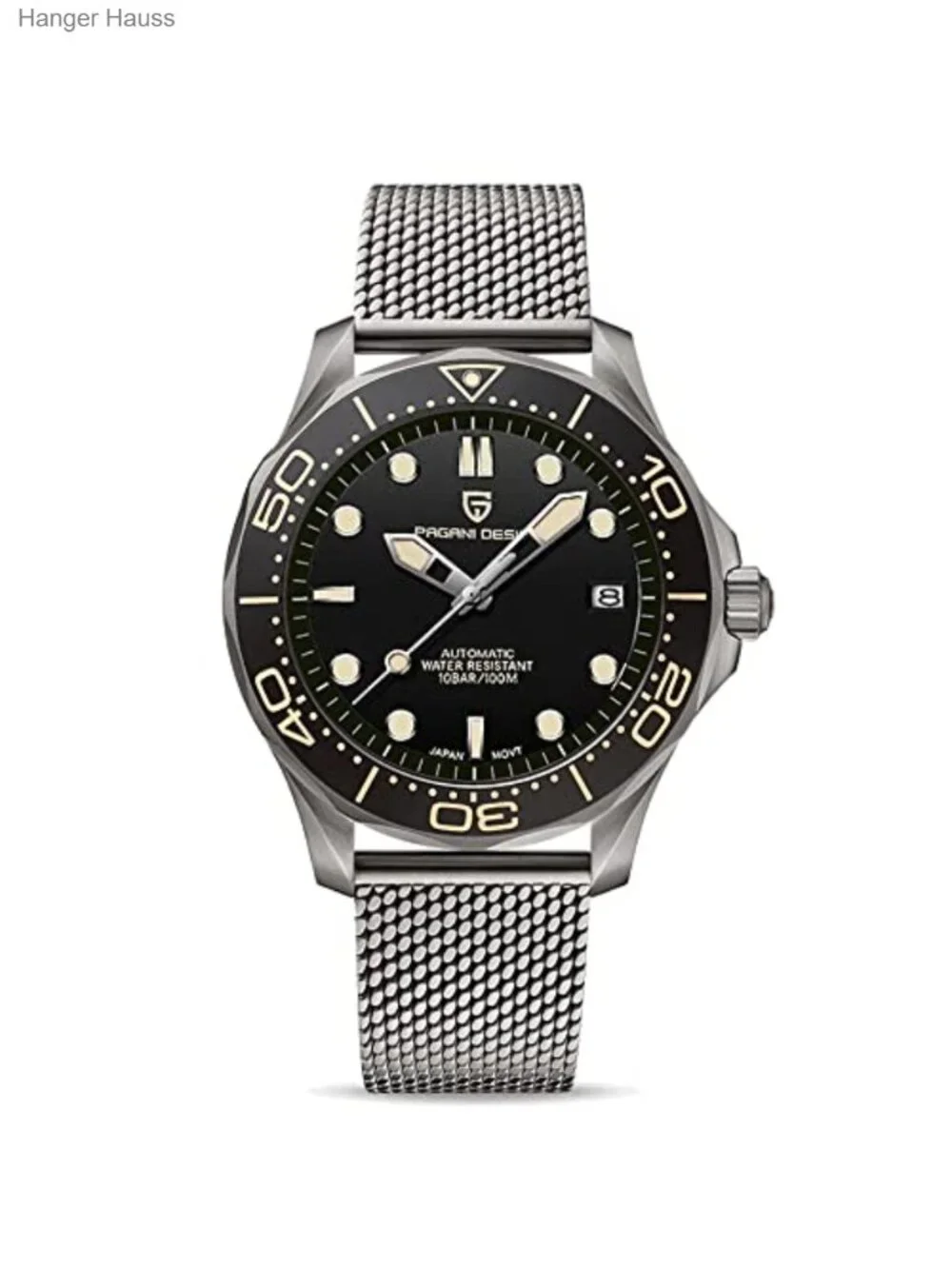 Automatic Diving Watch with Stainless Steel Band and Sapphire Crystal